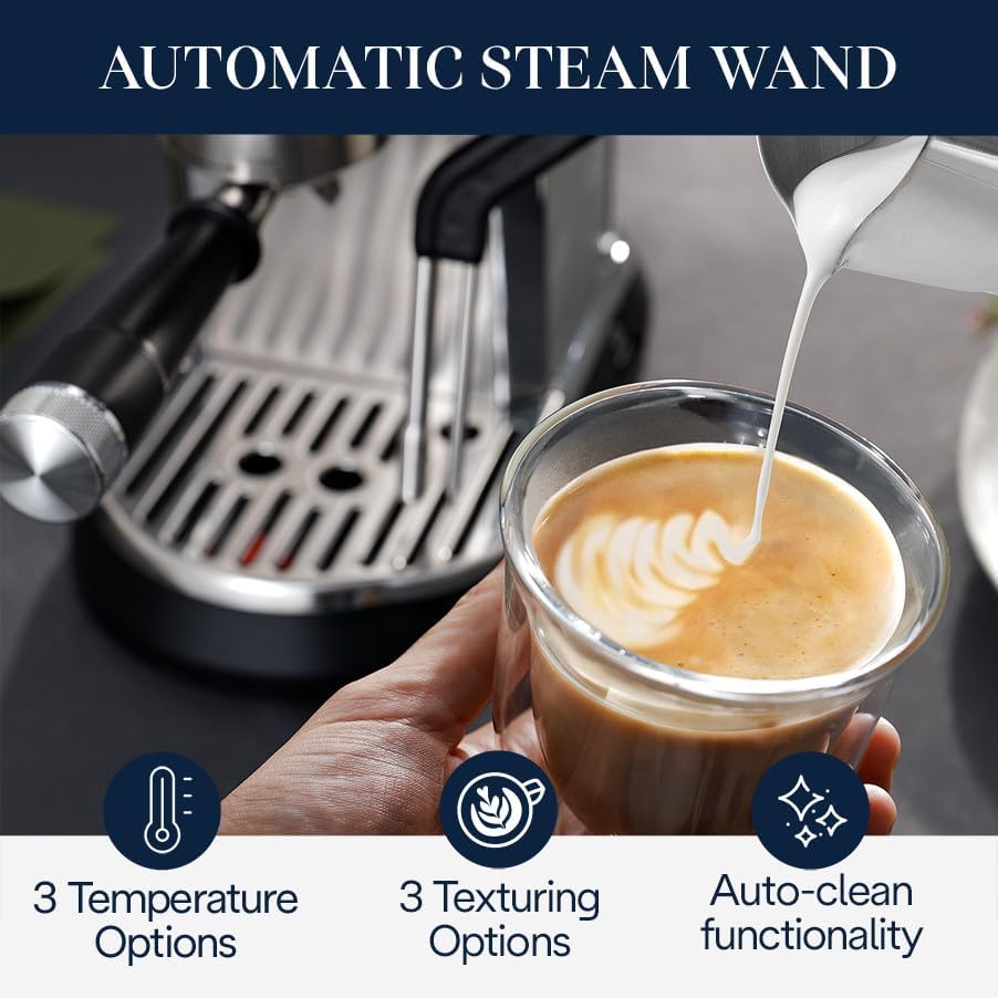 De'Longhi EC950M Dedica Maestro Plus Espresso Machine with Automatic Steam Wand, Stainless Steel