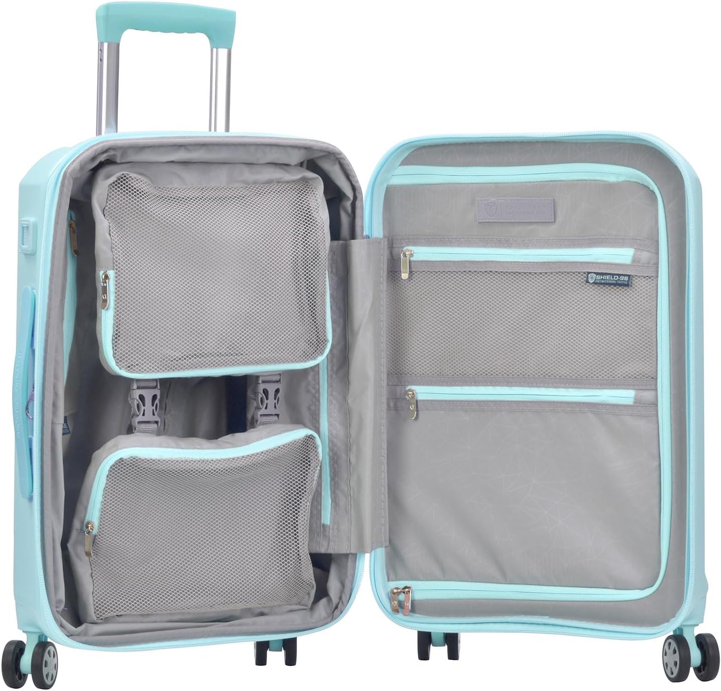 Traveler's Choice Pagosa Indestructible Hardshell Expandable Spinner Luggage, Baby Blue, Carry-on