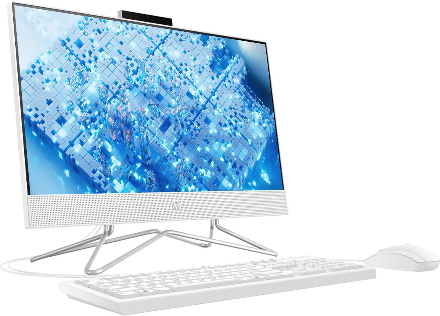 HP All-in-One Desktop Computer, 21.5" 1080P FHD Display, 32GB RAM, 1TB SSD, Intel Duel Core Celeron Processor, Webcam, WiFi, HDMI, Wired Keyboard&Mouse, P500 Portable SSD, Windows 11