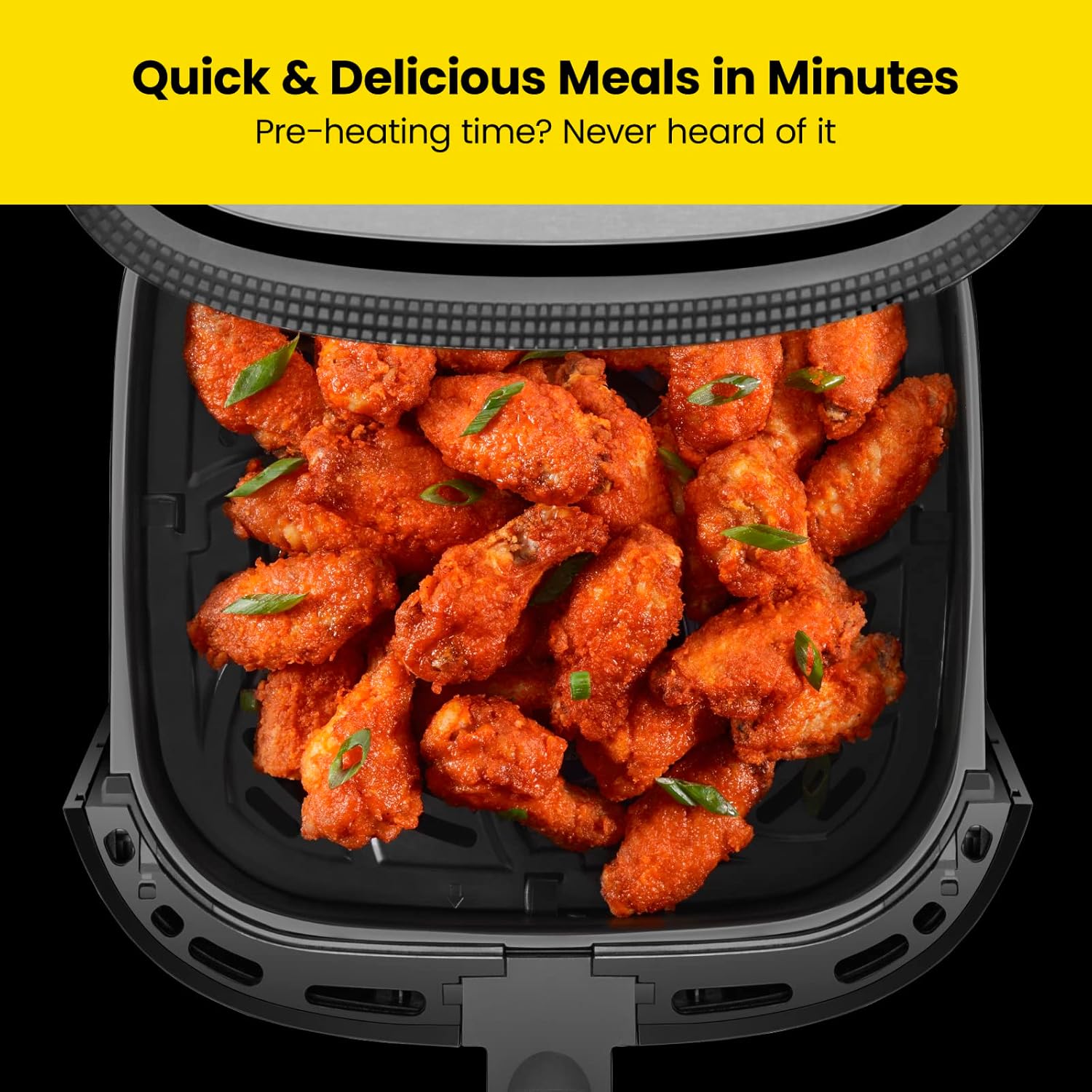 Chefman TurboFry® Touch Air Fryer, XL 8-Qt Family Size, One-Touch Digital Control Presets, French Fries, Chicken, Meat, Fish, Nonstick Dishwasher-Safe Parts, Automatic Shutoff, Stainless Steel