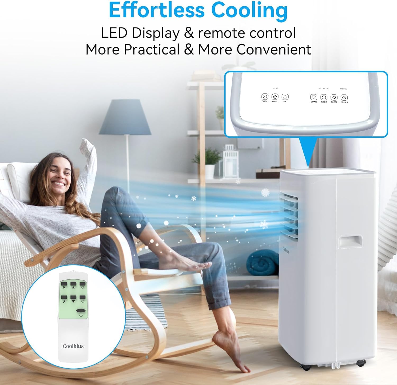 Portable Air Conditioners,8500 BTU air conditioner Cools Up to 360 Sq. Ft. 3 in 1 Portable AC with Remote Control,24H Timer, Smart Sleep Mode,Window Installation Kit & Filter Cleaning Brush