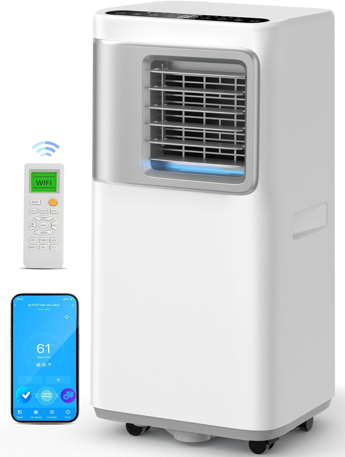 5-in-1 Portable AC: 16000 BTU Cooling for Large Rooms