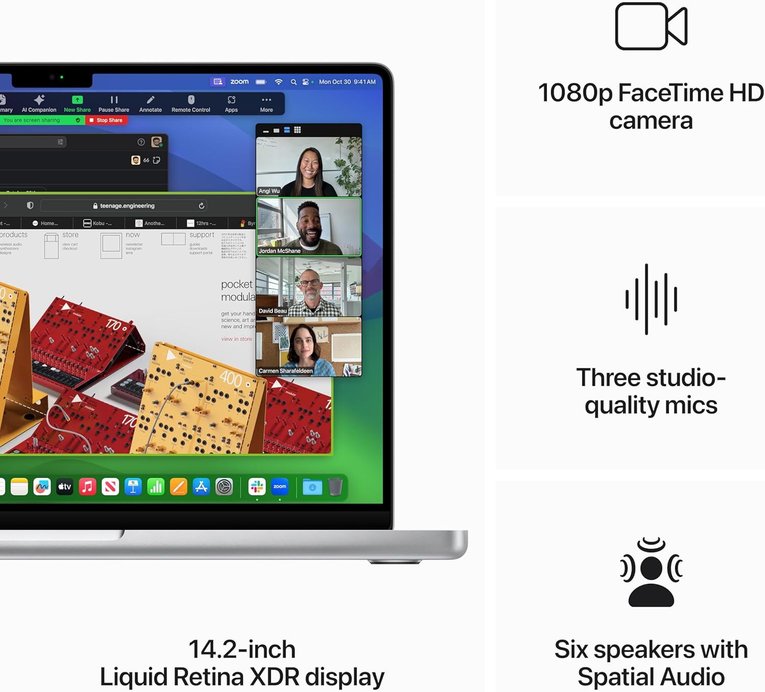 Apple 2023 MacBook Pro Laptop M3 chip with 8‑core CPU, 10‑core GPU: 14.2-inch Liquid Retina XDR Display, 8GB Unified Memory, 512GB SSD Storage. Works with iPhone/iPad; Silver