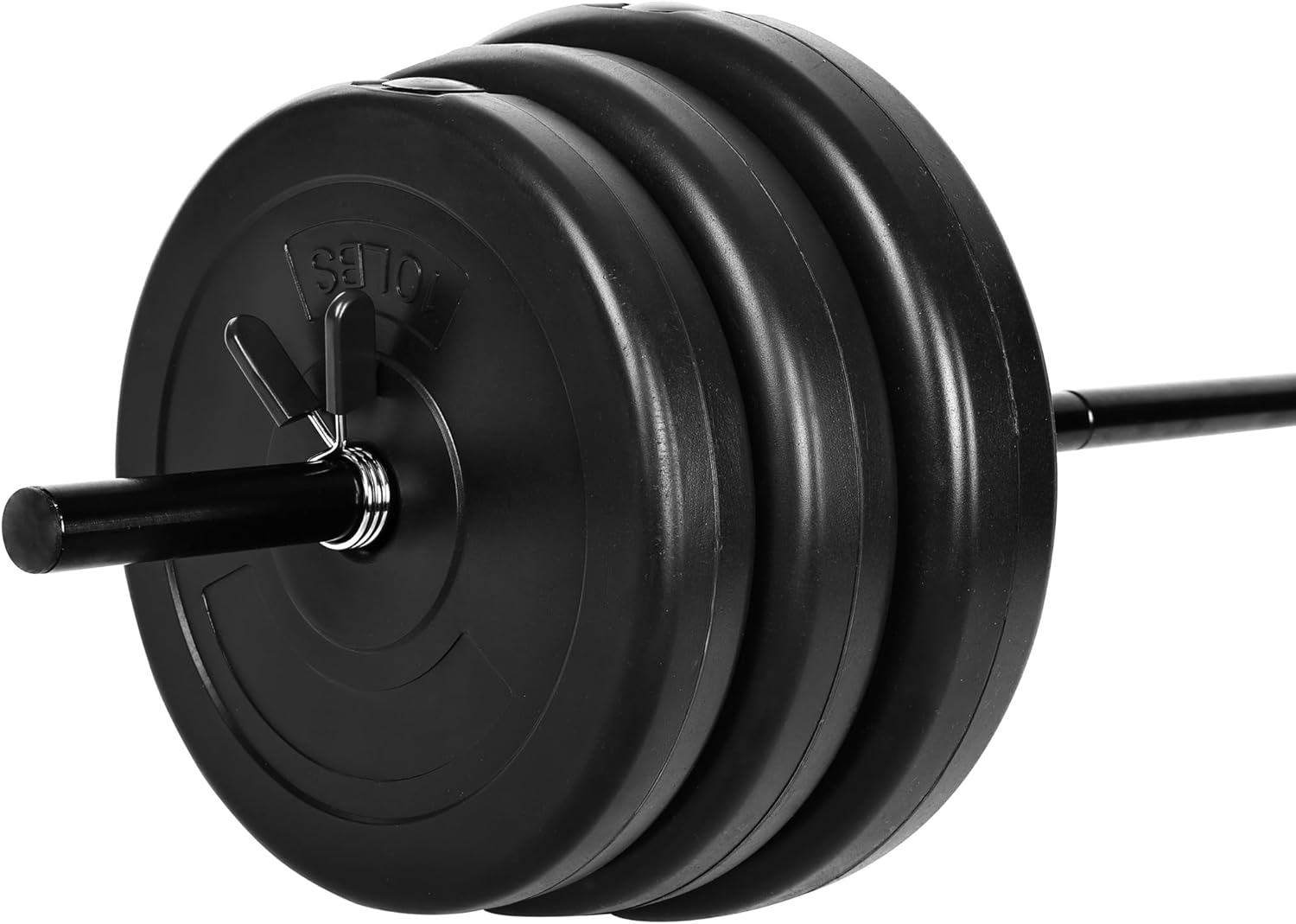 Signature Fitness 100-Pound Weight Set for Home Gym with Six Plates and Optional 1x 5FT Standard Barbell with Locks