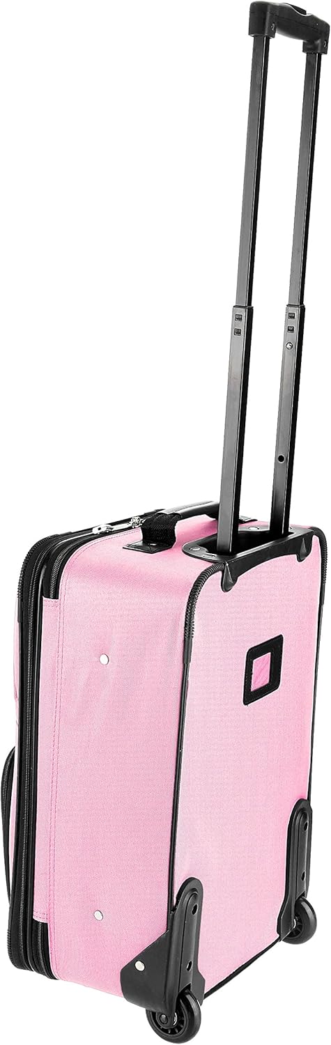 Rockland Fashion Softside Upright Luggage Set, Expandable, Pink, 2-Piece (14/19)