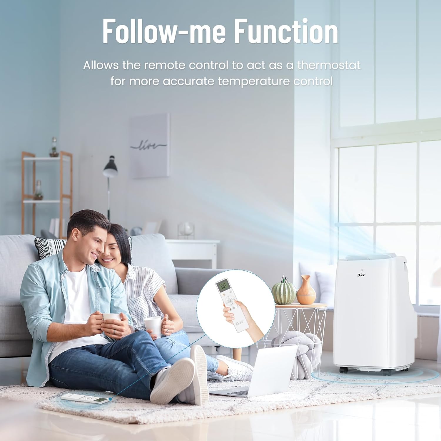 DuraComfort Portable Air Conditioners,11000 BTU(ASHRAE) /7000 BTU (SACC),Powerful AC Unit with Remote Controller,Cooling,Built-in Dehumidifier,Fan Modes,Reusable Filter,Up to 300 Sq.Ft