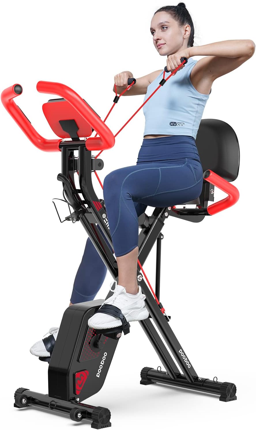 pooboo Folding Exercise Bike: Compact Home Gym Solution