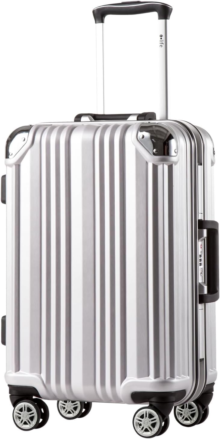 Coolife Aluminium Frame Suitcase: TSA Lock PC Luggage