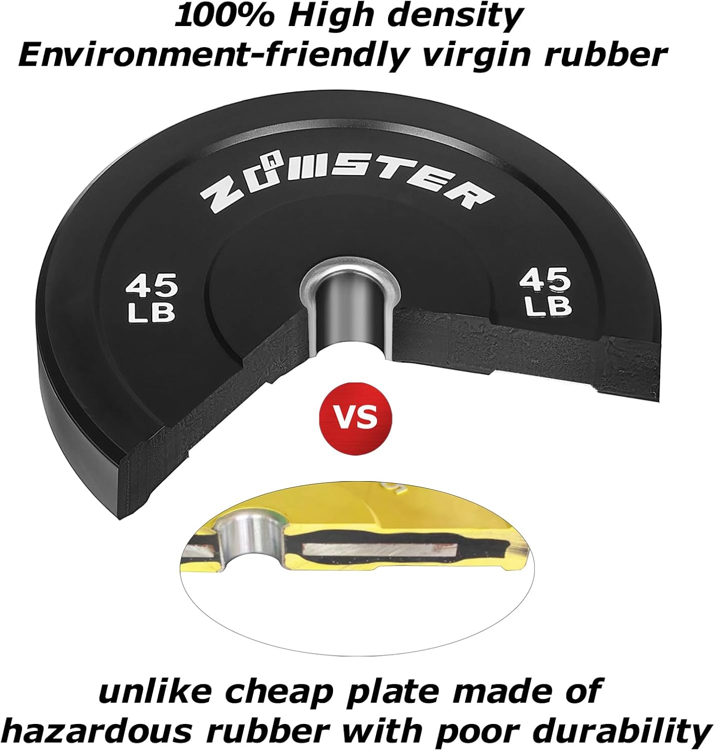 Bumper Plate Olympic Weight Plate Bumper Weight Plate with Steel Insert Strength Training Weight Lifting Plate