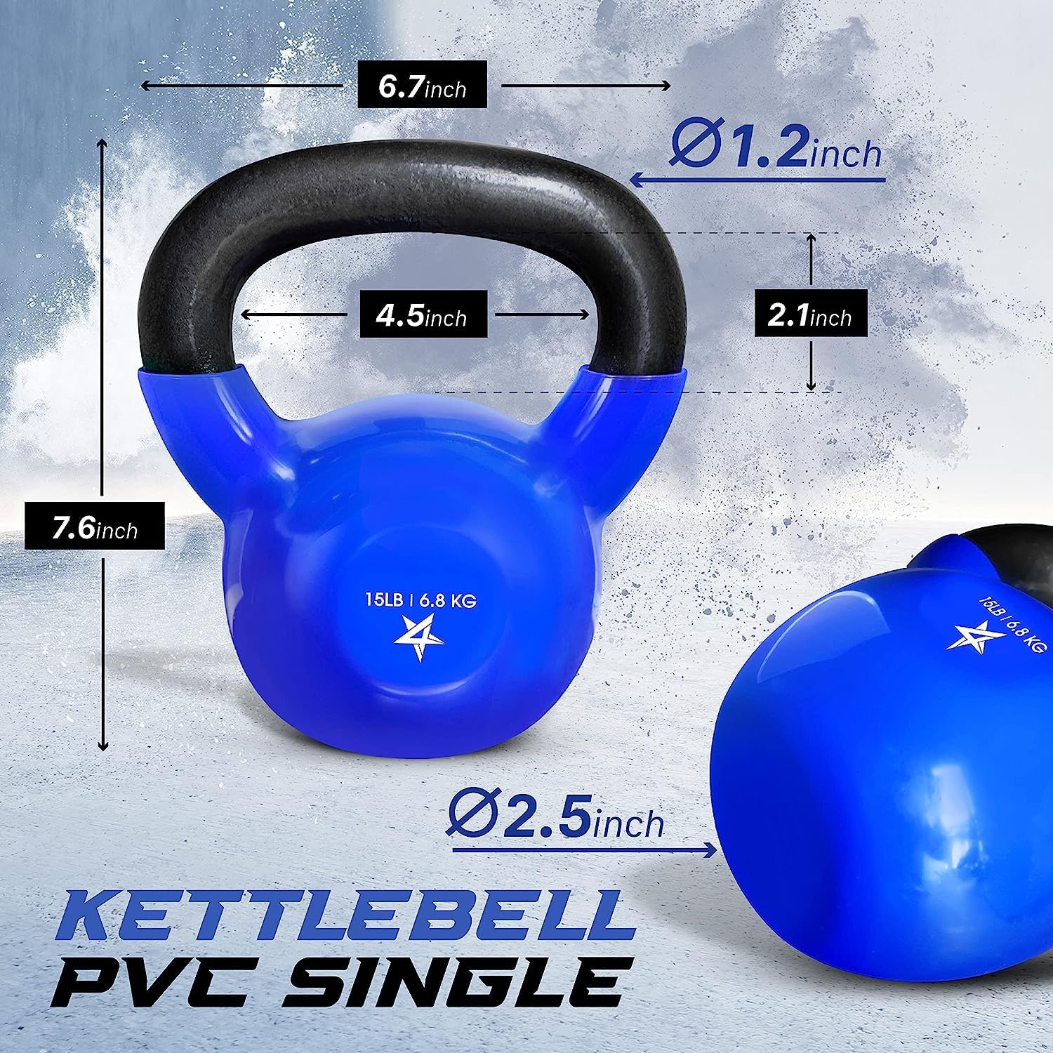 Yes4All Kettlebell Vinyl Coated Cast Iron – Great for Dumbbell Weights Exercises, Full Body Workout Equipment Push up, Grip Strength and Strength Training, PVC