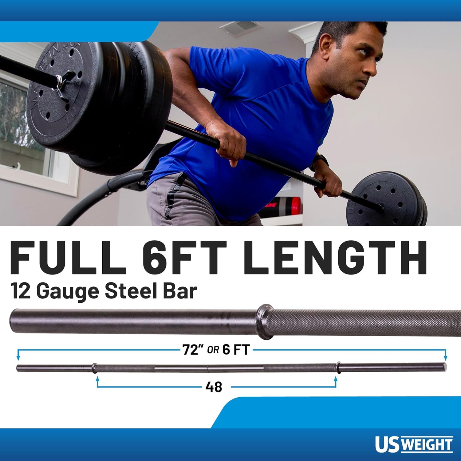 US Weight 105 lb Duracast Barbell Weight Set with two dumbbells and 6ft bar for home gym