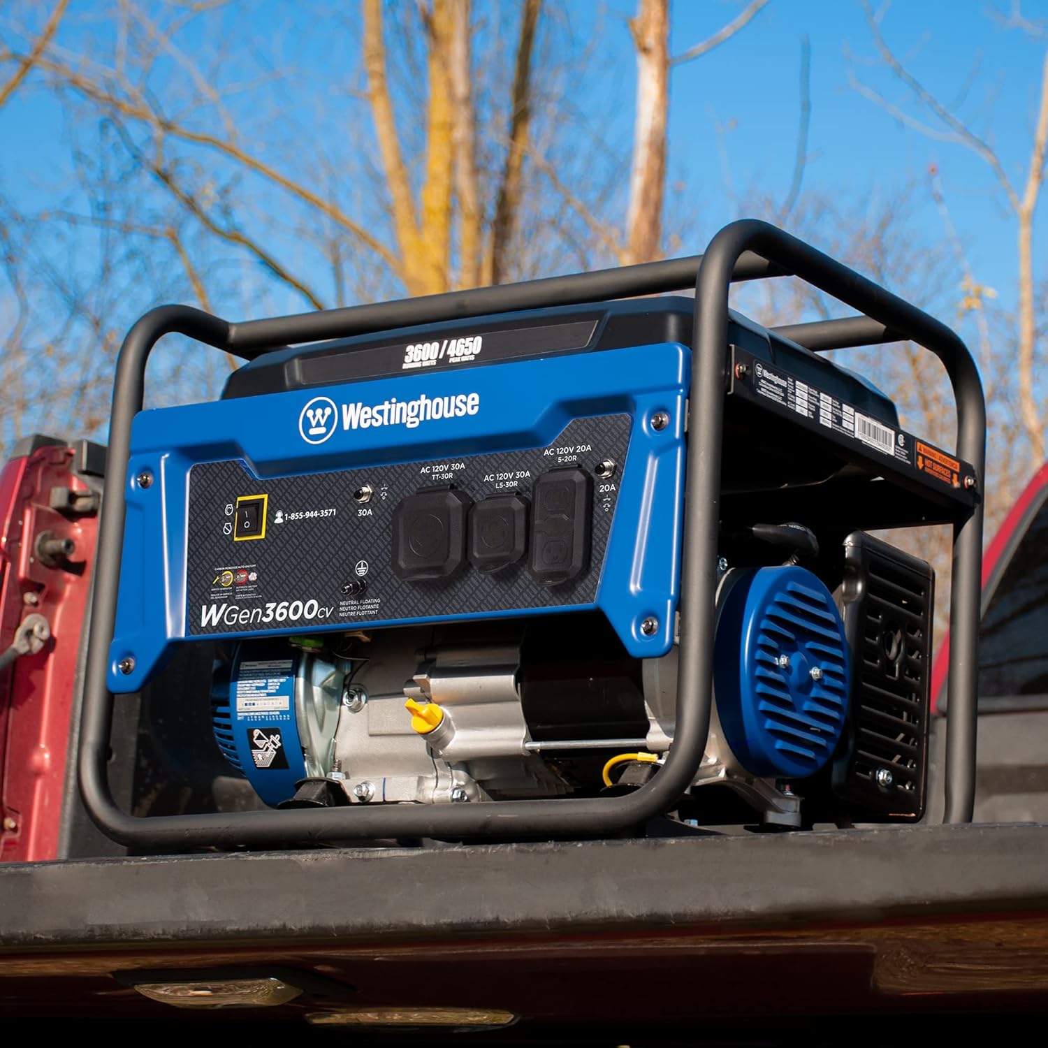 Westinghouse Outdoor Power Equipment 4650 Peak Watt Portable Generator, RV Ready 30A Outlet, Gas Powered, CO Sensor