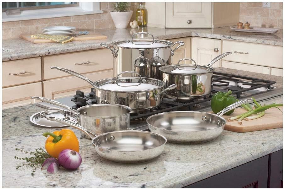 Cuisinart 77-10P1 10-Piece Chef's-Classic-Stainless Collection, Cookware Set