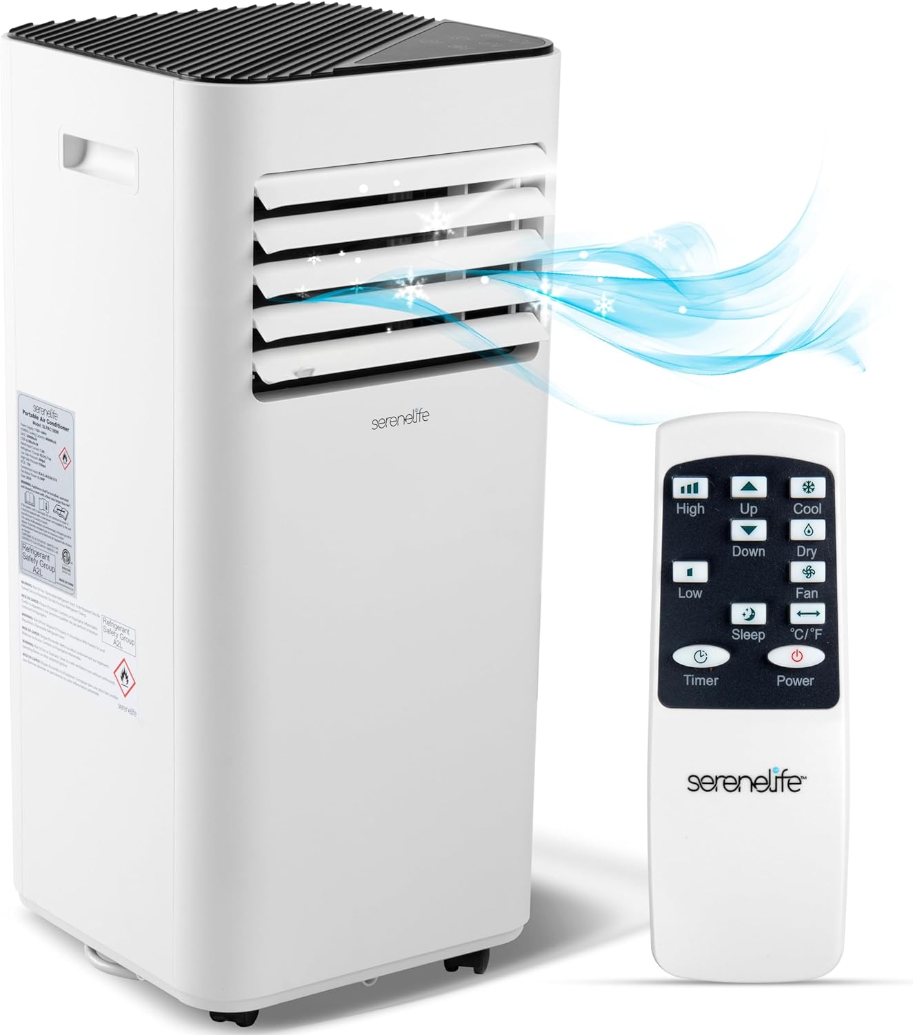 SereneLife 8000 BTU Portable AC: Cool Rooms Up to 300 Sq.Ft