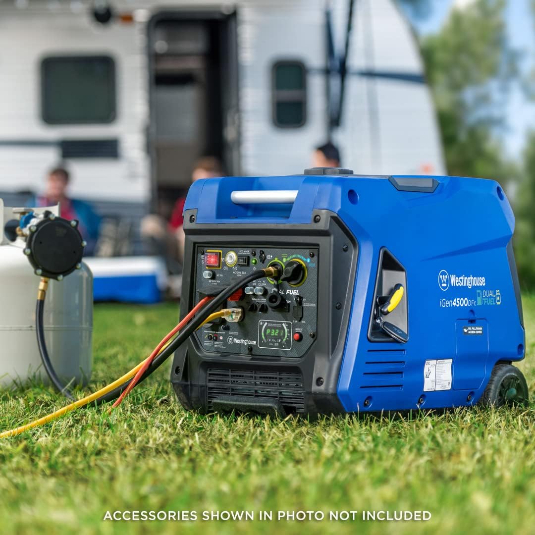 Westinghouse Outdoor Power Equipment 4500 Peak Watt Super Quiet Dual Fuel Portable Inverter Generator, Remote Electric Start, Gas & Propane Powered, RV Ready, CO Sensor, Parallel Capable