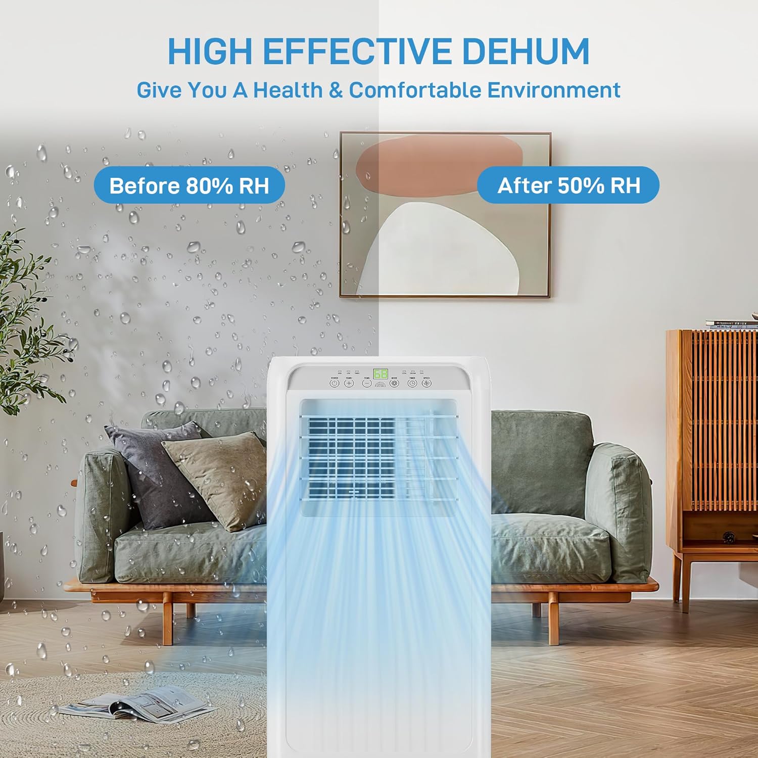 Air Conditioner Portable, 8000 BTU Portable Air Conditioner for Room up to 350sq.ft, Cooling AC Unit with Fan & Dehumidifier, Remote Control, Sleep Mode