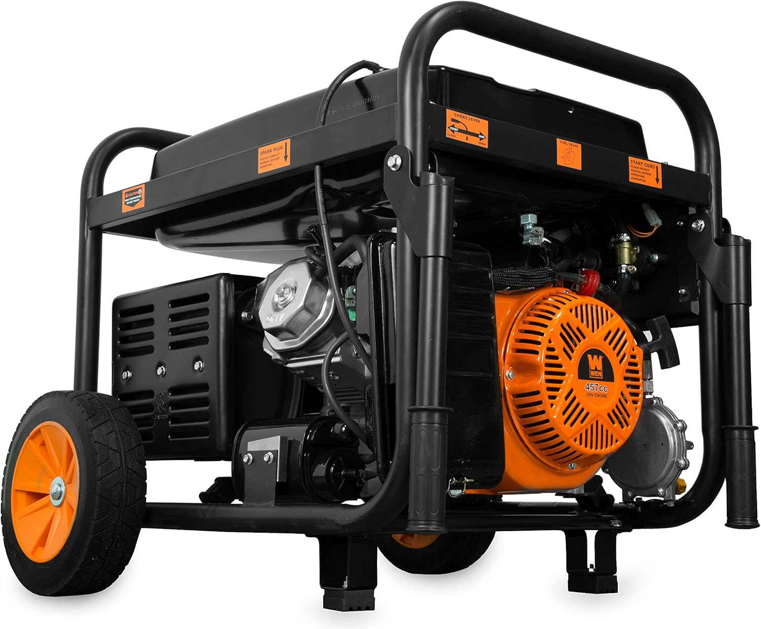 WEN DF1100T 11,000-Watt 120V/240V Dual Fuel Portable Generator with Wheel Kit and Electric Start - CARB Compliant, Black