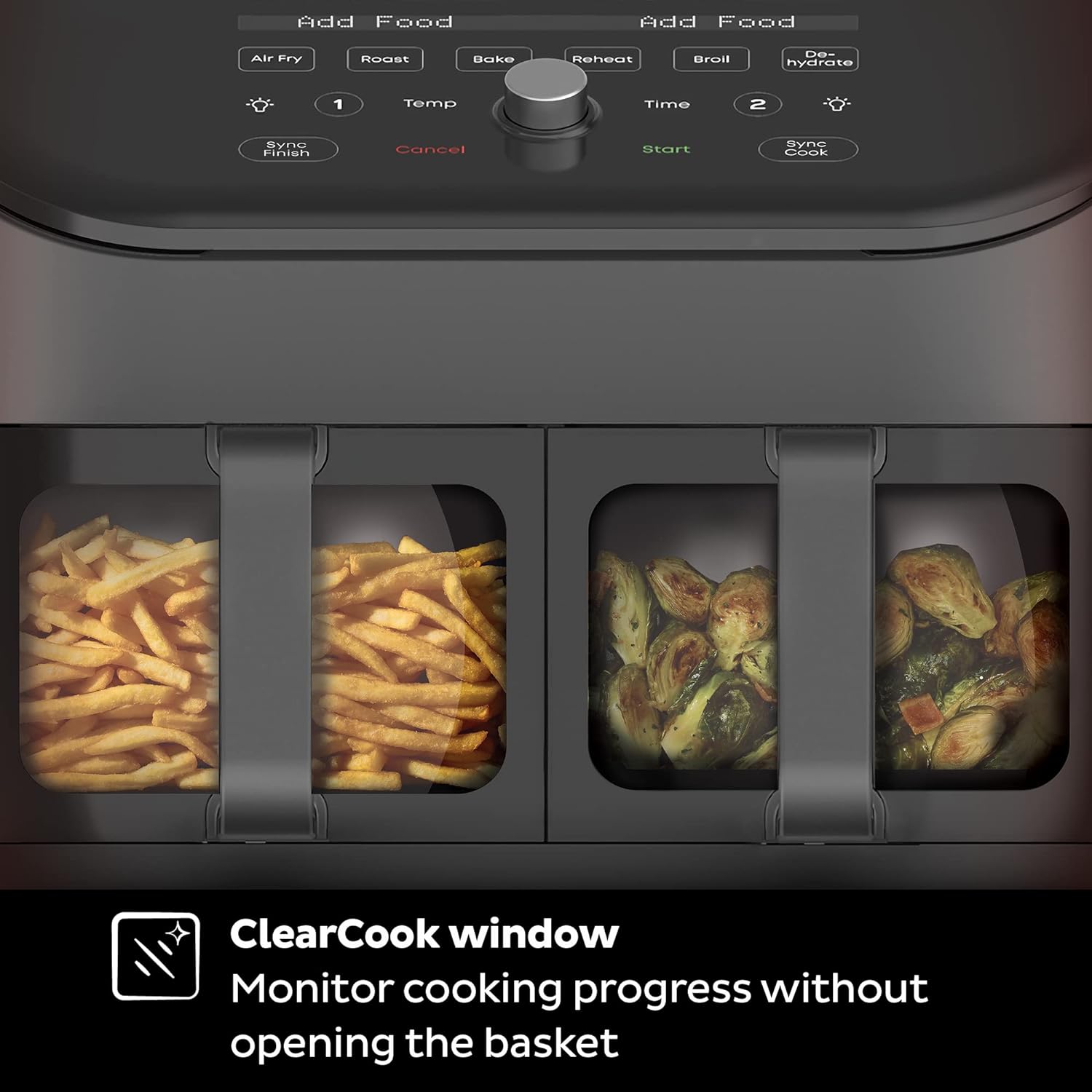 Instant Vortex Plus XL 8QT ClearCook Air Fryer, Clear Windows, Custom Programming, 8-in-1 Functions that Crisps, Broils, Roasts, Dehydrates, Bakes, Reheats, from the Makers of Instant Pot, Black