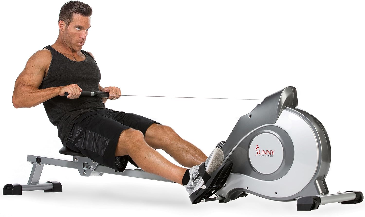 Magnetic Rowing Machine: Sunny Health & Fitness 53.4" Rail