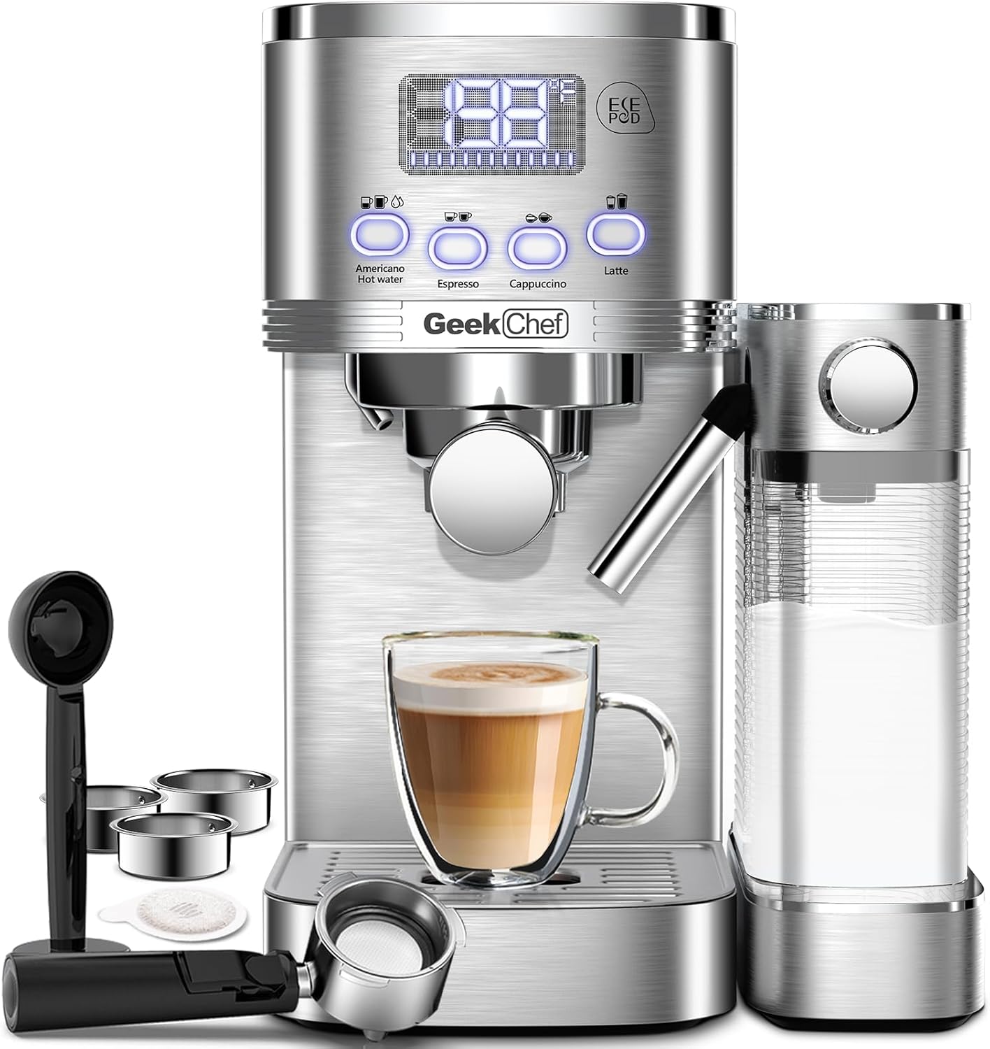 Geek Chef Espresso Machine: Automatic Milk Frother & More