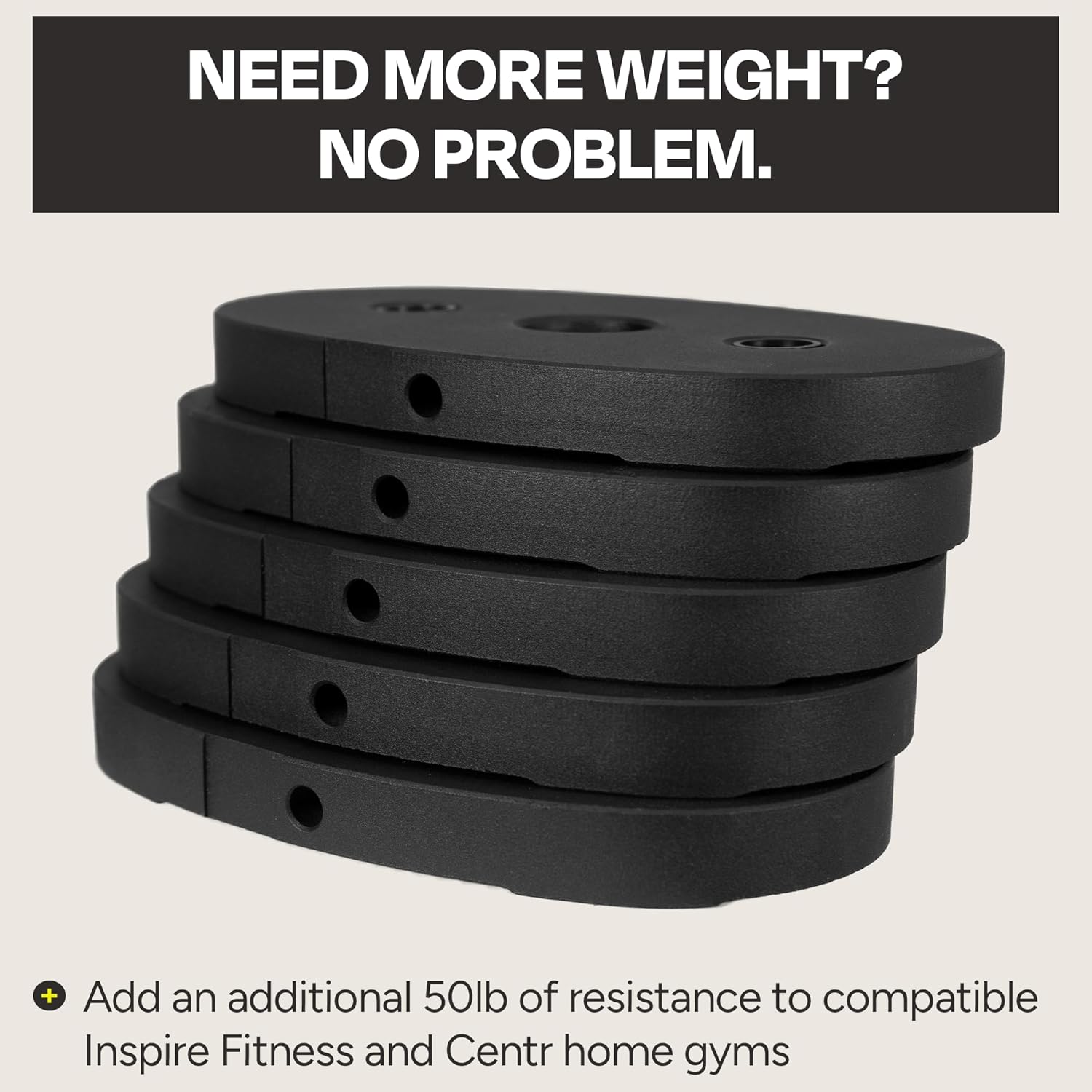 Inspire Fitness 50 lb Weight Stack Add-On - 50 Pound Weight Stack for Cable Weights - 50 lb Add on Weight Stack for Inspire Fitness Trainer - Home Gym Accessories