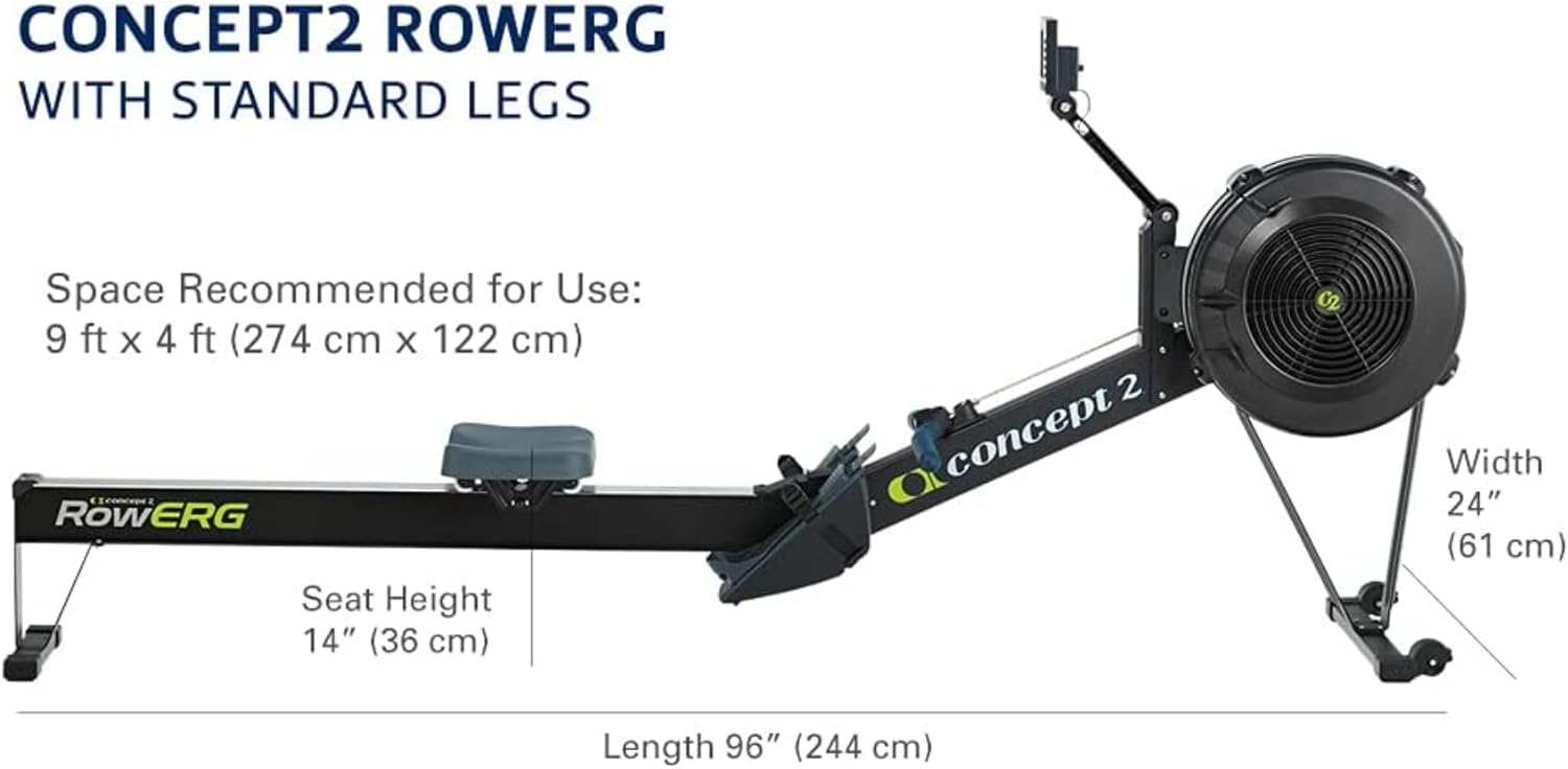 Concept2 RowErg Model D Indoor Rowing Machine - PM5 Monitor, Device Holder, Adjustable Air Resistance, Easy Storage with Black Sweat Towel