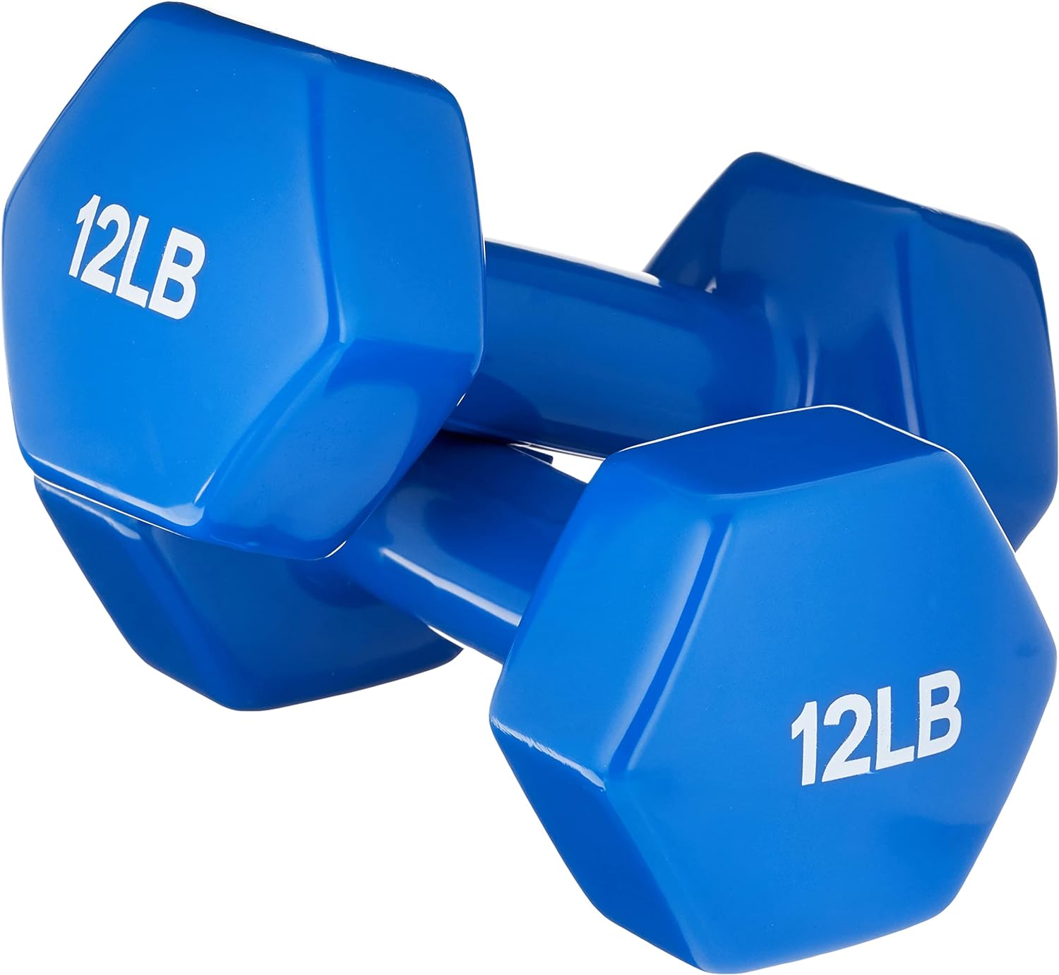 Amazon Basics Vinyl Coated Hexagon Workout Dumbbell Hand Weight - Set of 2