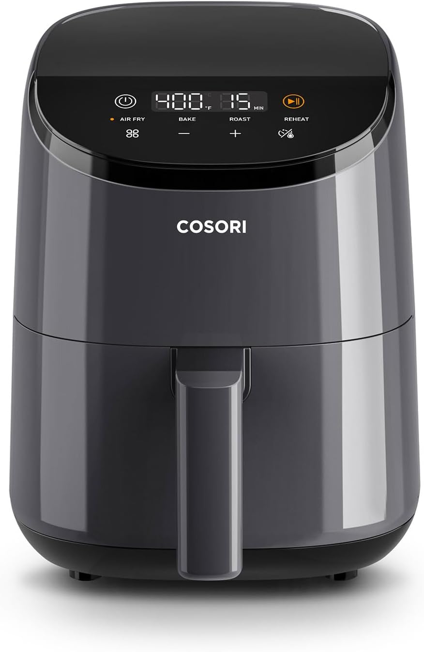 COSORI Air Fryer Compact 2.1Qt, Small Mini Airfryer that Easy to Use with 4-in-1 Reheat, Bake, Roast Function, 97% Less Oil, 30 In-App Recipes with Nutrition Facts, Nonstick & Dishwasher Safe Basket