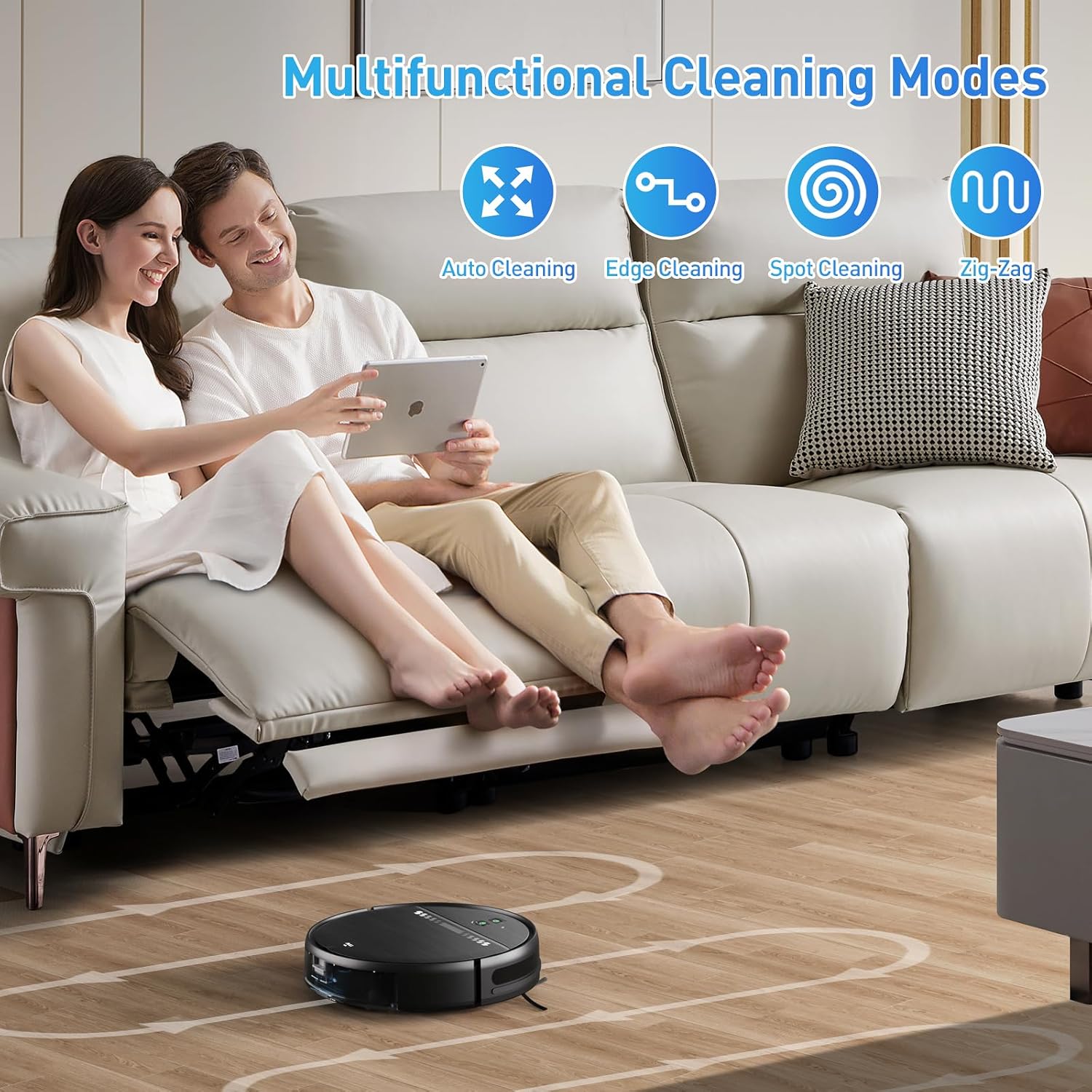 Robot Vacuum and Mop Combo, Robot Vacuum with Wi-Fi/APP/Alexa, Self-Charging Robot Vacuum and Mop Ultra Slim Quiet, Ideal for Hard Floor Pet Hair and Daily Cleaning