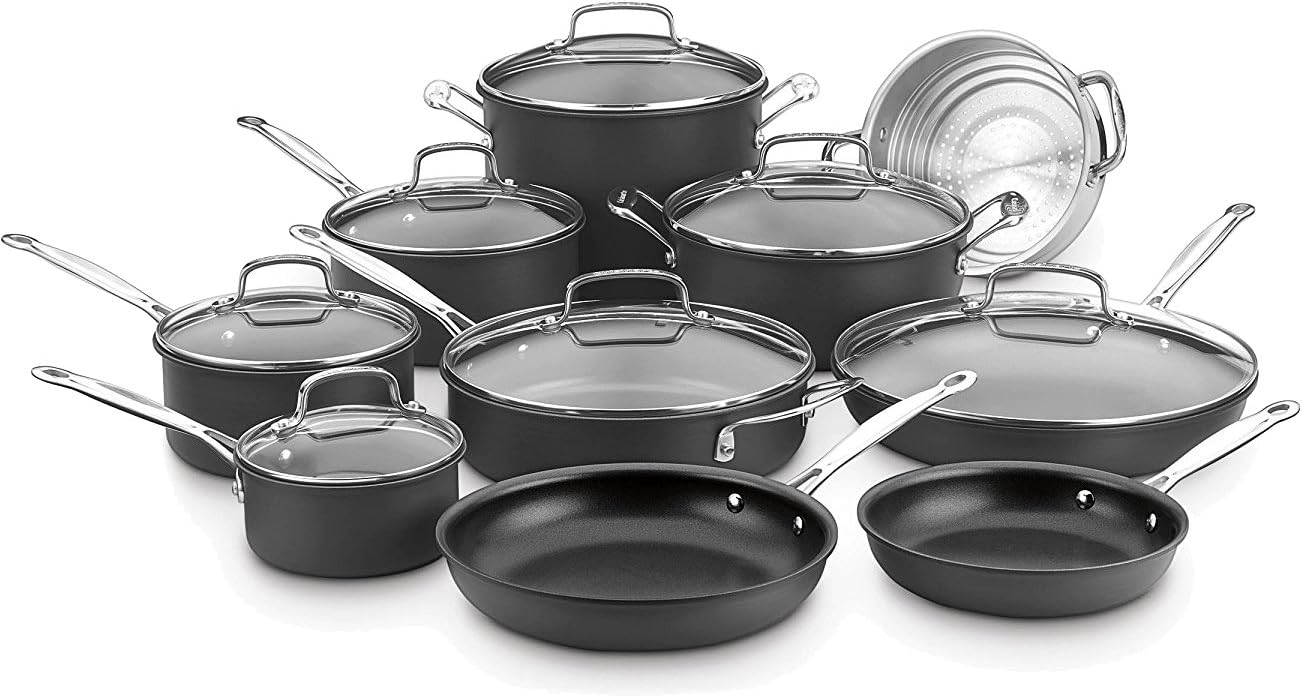 Cuisinart 17-Piece Cookware Set, Chef's Classic Nonstick Hard Anodized, 66-17