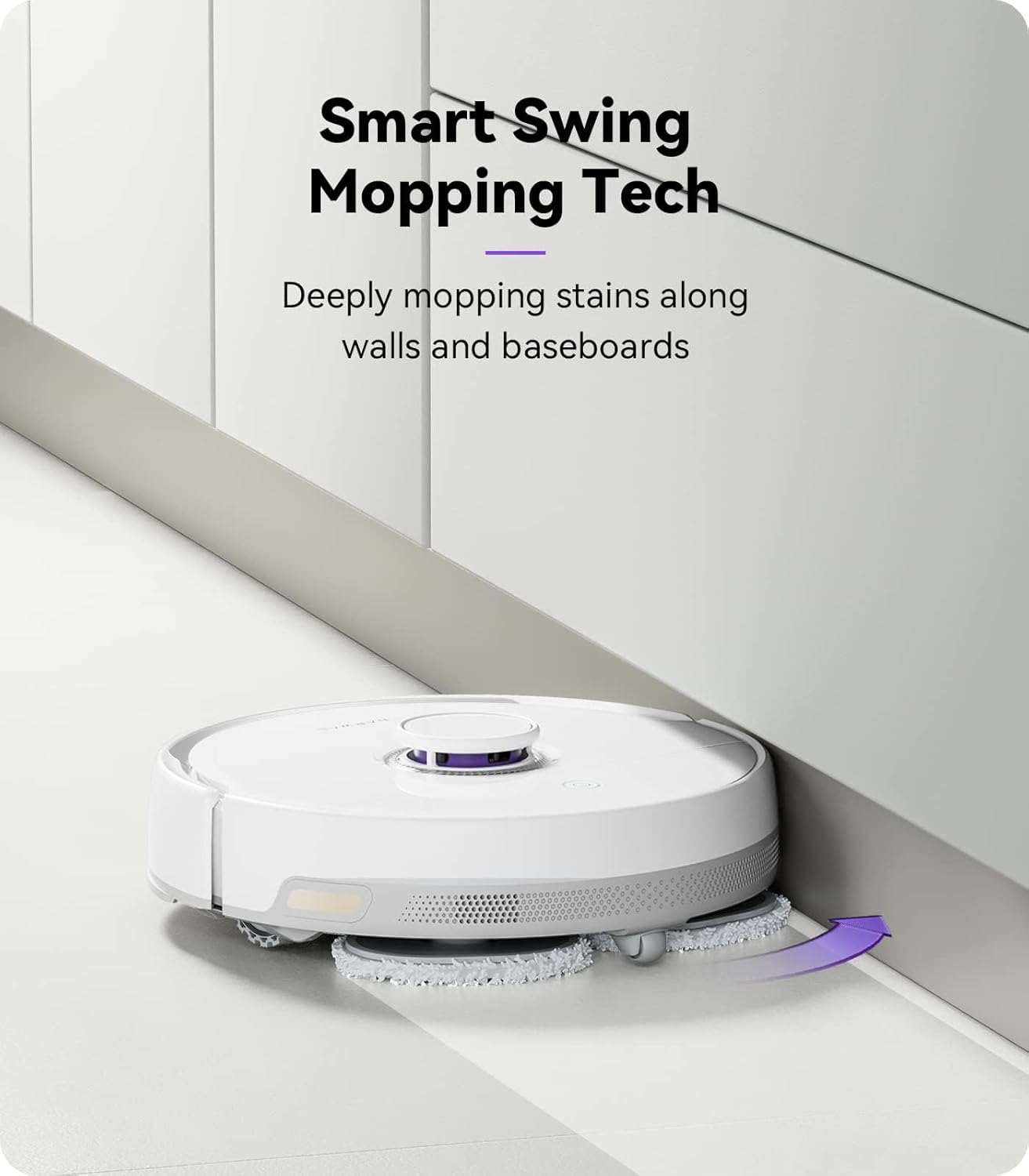 NARWAL Freo Robot Vacuum and Mop Comb, Washing & Drying, Dirt Sense Ultra Clean, Auto Add Cleaner, LCD Display, Smart Swing, Arcuate-Route, WiFi, APP Control, White