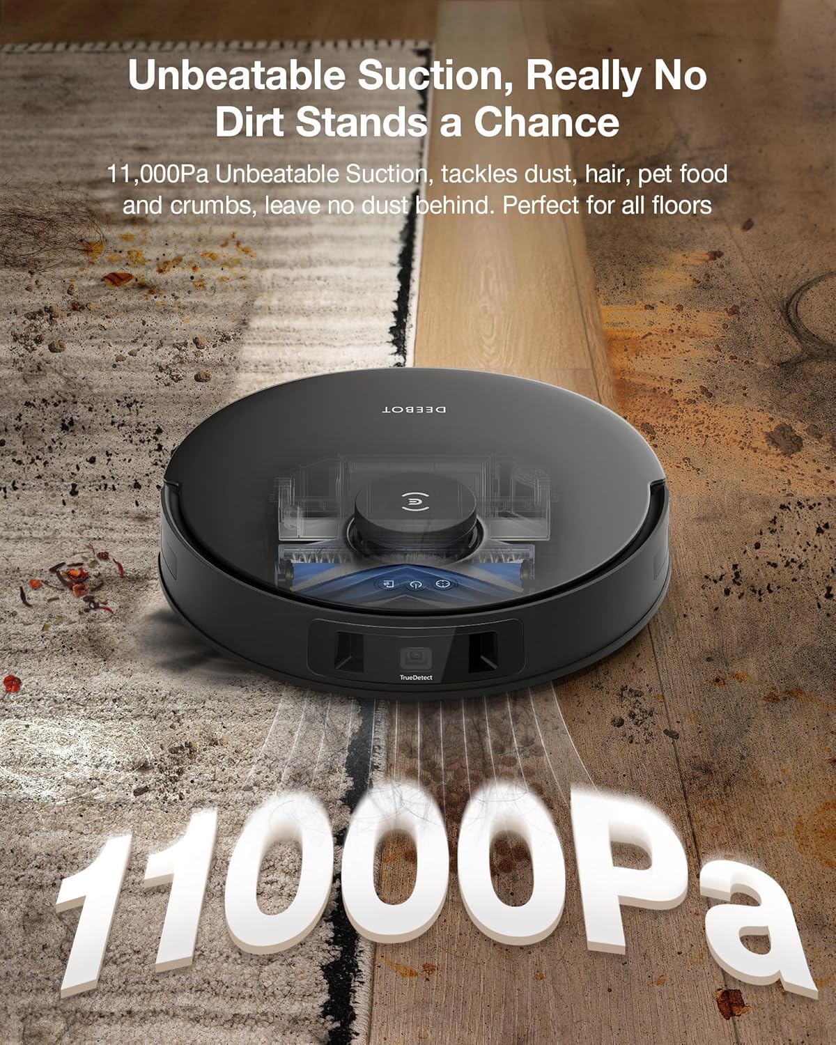 ECOVACS DEEBOT T30S COMBO Robot Vacuum and Mop, All-in-One Cleaning Hub, 11000Pa, ZeroTangle Technology, TruEdge Adaptive Edge Mopping, Dual Self-Emptying, Hot Water Mop Washing, Auto-Mop Lifting