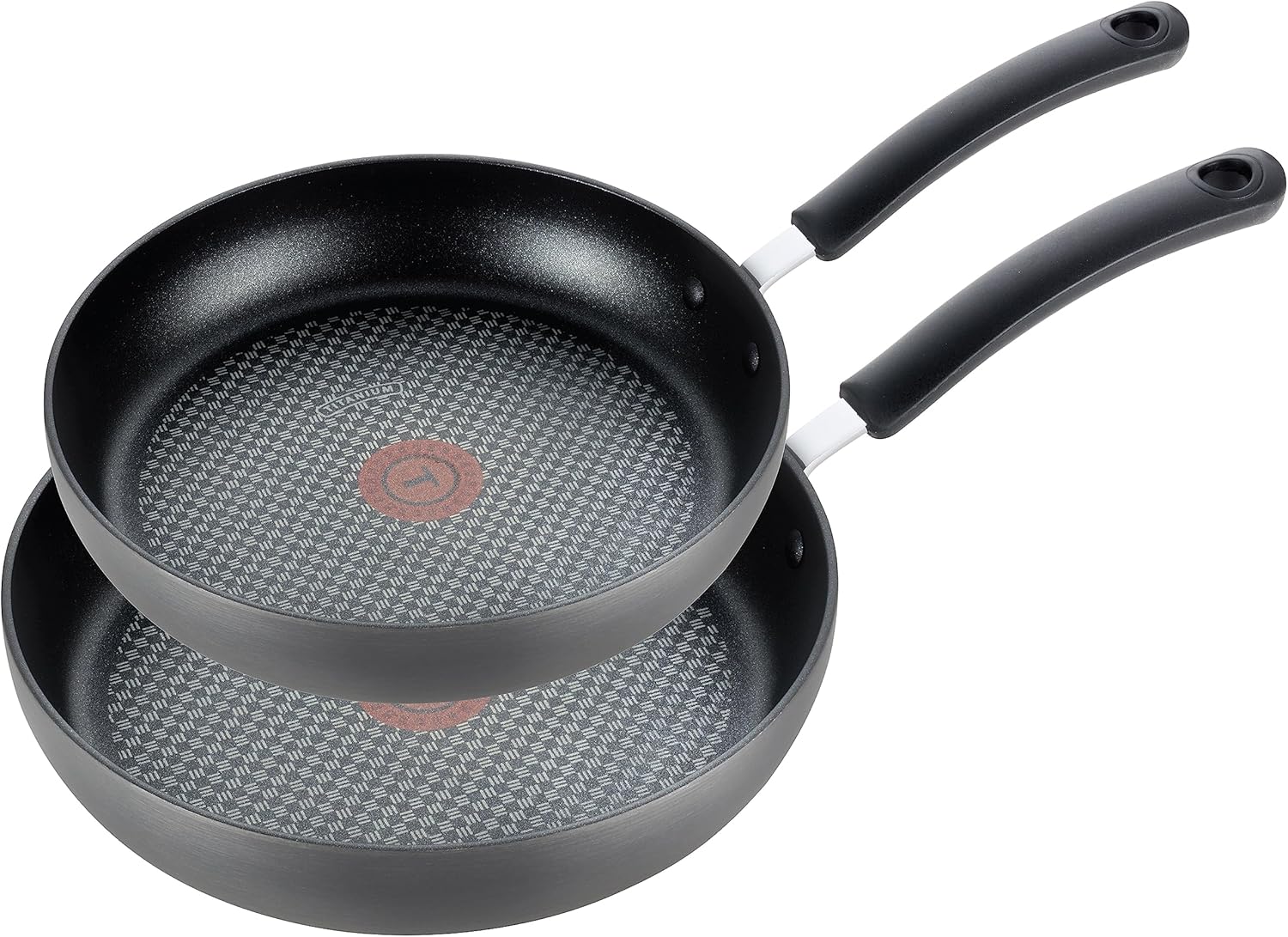 T-fal Ultimate Hard Anodized Nonstick Fry Pan Set 2 Piece, 8, 10 Inch , Oven Broiler Safe 400F, Kitchen, Cookware, Pots and Pans Set Non Stick, Frying Pans, Dishwasher Safe, Black