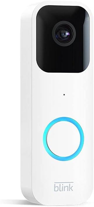 Blink Video Doorbell | Two-way audio, HD video, motion and chime app alerts, and Alexa enabled — wired or wire-free (White)